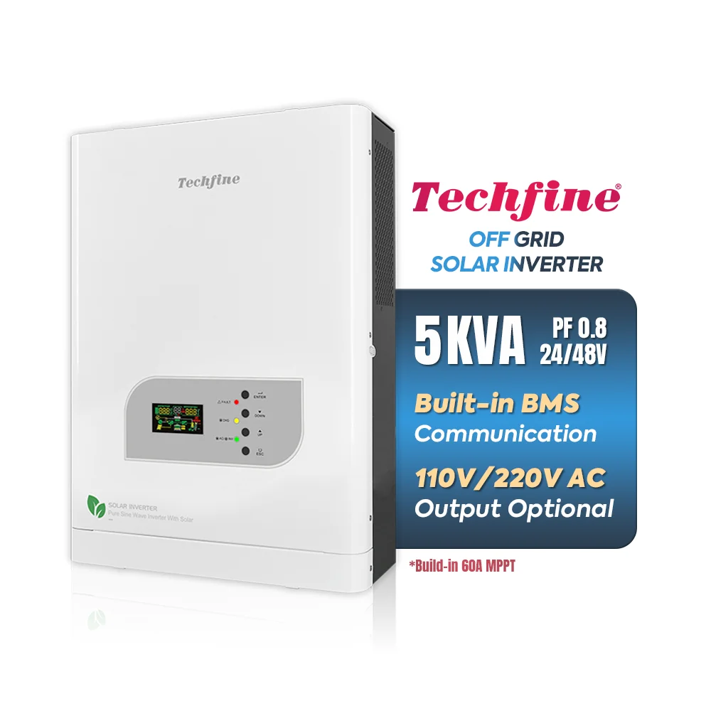 Techfine off grid solar inverter built in MPPT 4000W 48V dc 220 volts ac inverter pure sine wave for home appliances