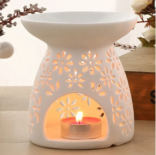 Wax Melt Essential Oil Burner, Ceramic Aroma Burners Diffuser Holder Aromatherapy Tarts Assorted Wax Scented Candle Warmer
