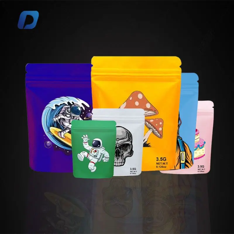 3.5g 7g 14g 28g Custom Plastic Stand Up Doypack Pouch Smell Proof 3.5 Grams Mylar Bags With My Logo