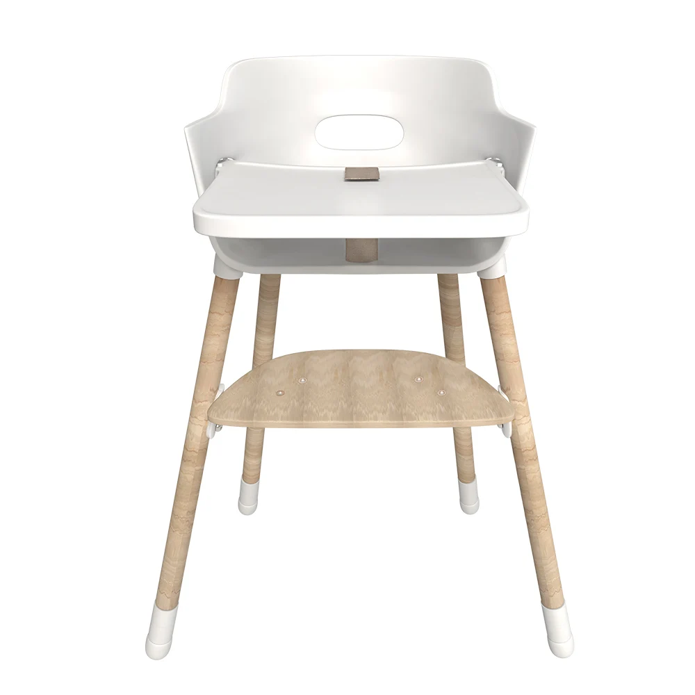 
Adjustable height solid wood babies high chair baby feeding chair 