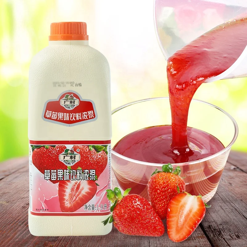 Л Guangcun полезный фруктовый напиток концентрат клубничного сока для Пузырькового чая