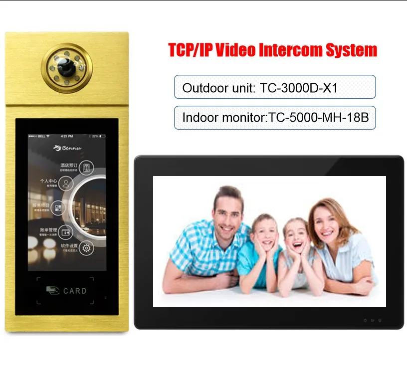  2020 умный IP интерком OEM цифрового видео домофона 7 дюймов сенсорный экран для жилых проектов непромокаемые длительного использования