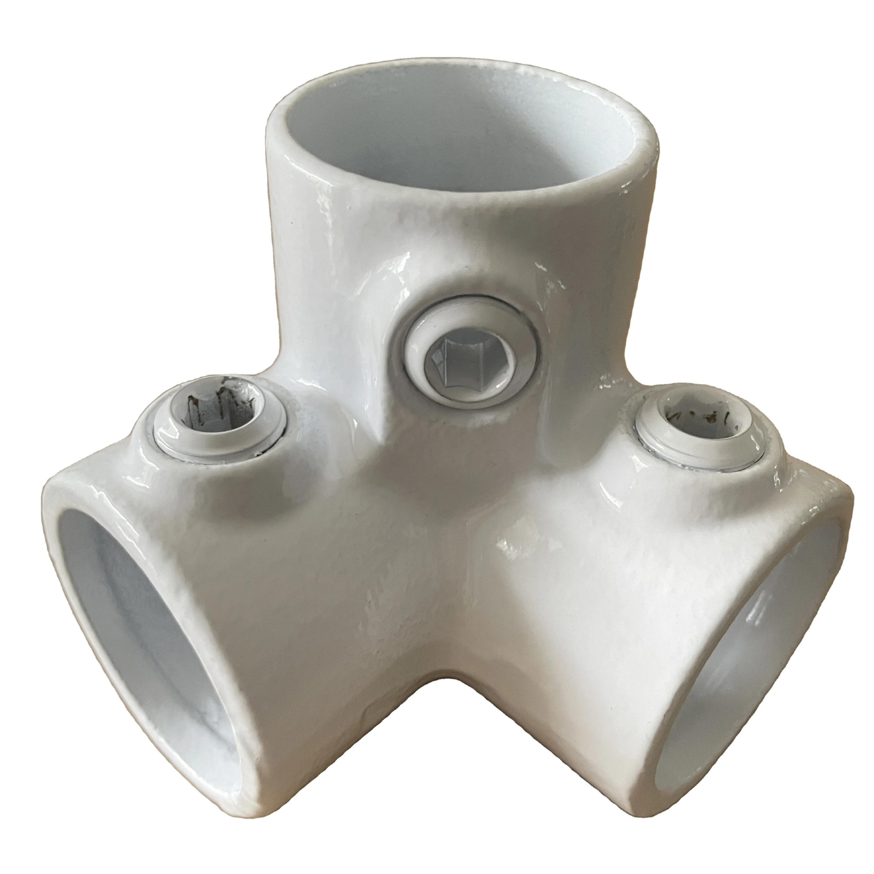 42.4 mm stable Steel pipe connectors 3 Way 90° elbow key clamp for fastenings