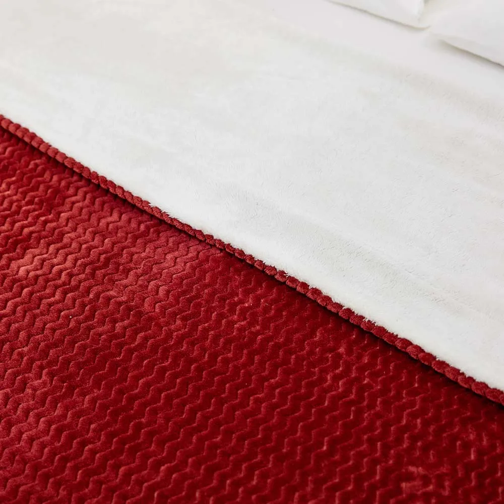 Super Soft Double Layer Sherpa Coral Fleece Blankets Throw Flannel Blanket with Stripe