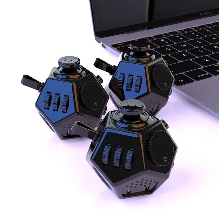 OEM ODM 12 Sides Anti Stress Figet Fidget Cube Cubos Dice Novelty Gag Classic Promotional Gift Sensory Toy For Kids Adults