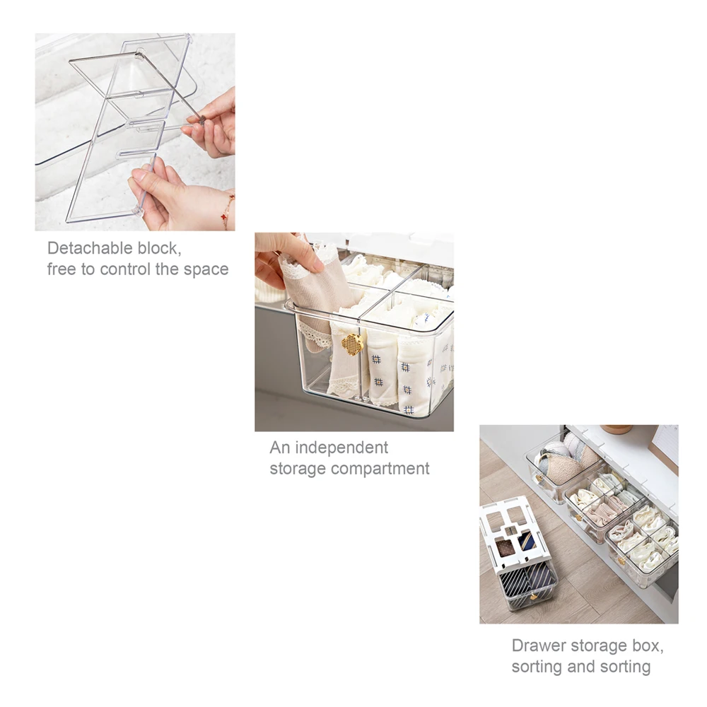 Drawer Organizers, Transparent Underwear bra divider organizer clear closet storage boxes drawer
