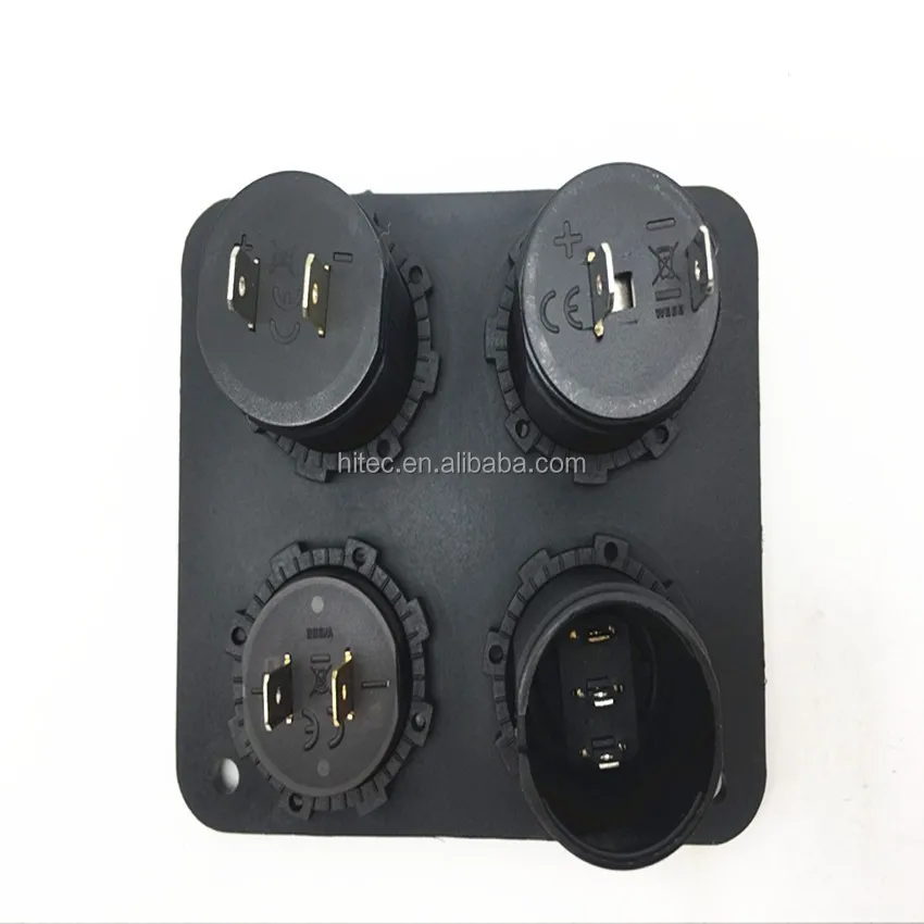 Yacht four hole panel car charger car motorcycle dual USB voltmeter cigarette lighter small switch four in one