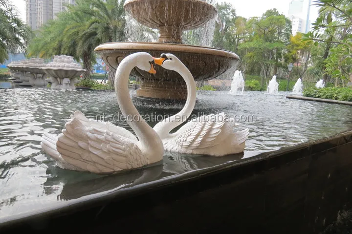 Outdoor Garden Decoration White Resin Fiberglass Swan Statue Sculpture for