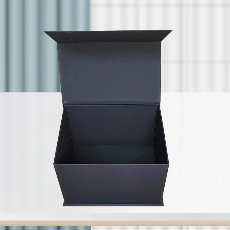 Factory Custom Matte Black Luxury Foldable Hard Paper Box Magnetic Closure Gift Box Cardboard box packaging