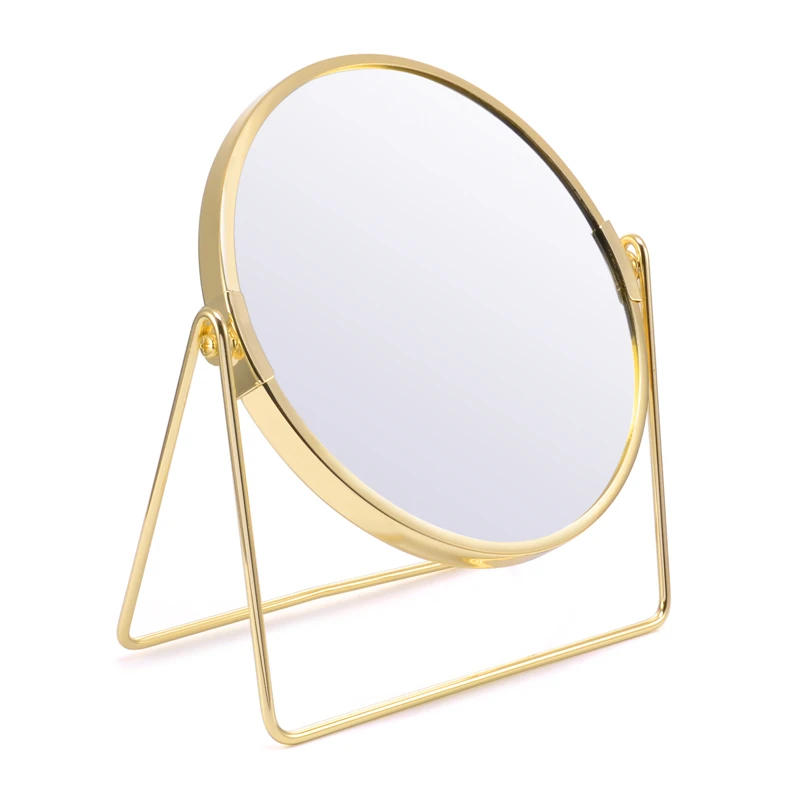 2022 NEW Best Selling Nordic Retro Style Makeup Mirror Dormitory Portable Metal Cosmetic Mirror Golden Beauty Mirror