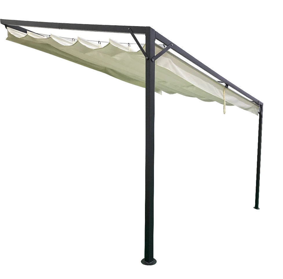 side way sun shade waterproof fabric metal pergola gazebo