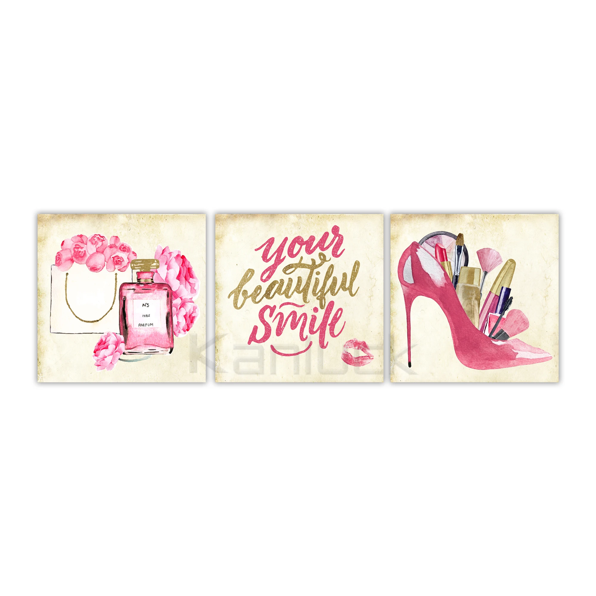 Modern Fashion Style 3 Sets Canvas Painting Wall  Art