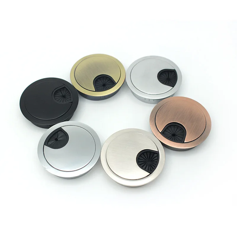Office Desk Wire Cable Box Round Computer Desk Cable Hole Cover Grommets Organizer