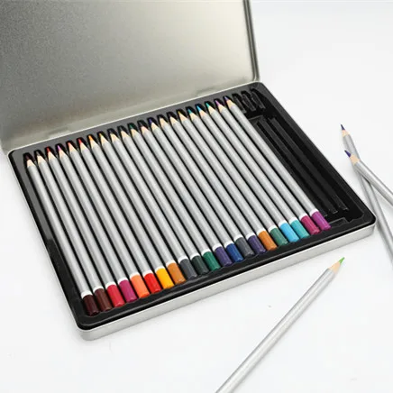 
2020 custom wood 24 colour pencil in tin box 