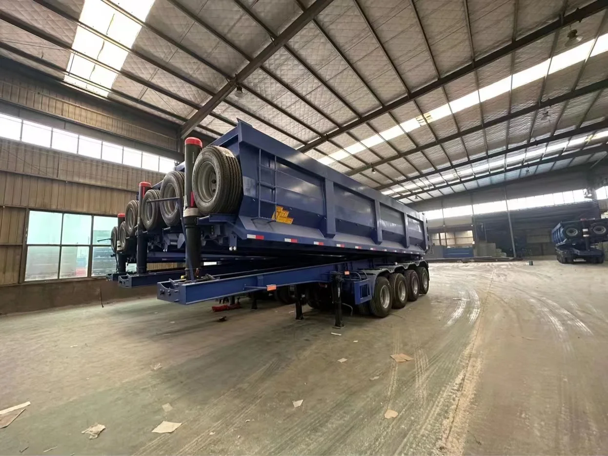 Heavy Duty  U shape 35 40 45 Cbm Cargo 60 Tons  End Dump Truck  Rear Tipper Semi Trailer For Sale
