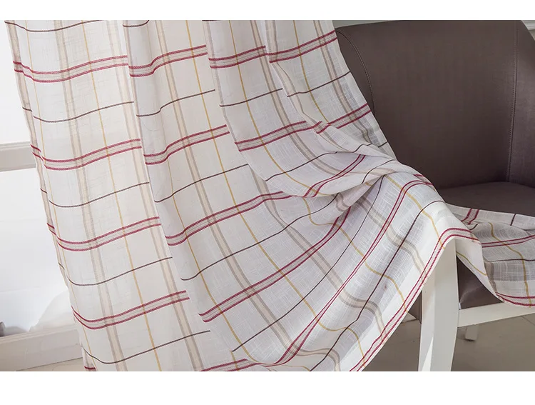 OA cortinas custom woven check pattern luxury window curtains for the bed room