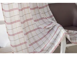 OA cortinas custom woven check pattern luxury window curtains for the bed room