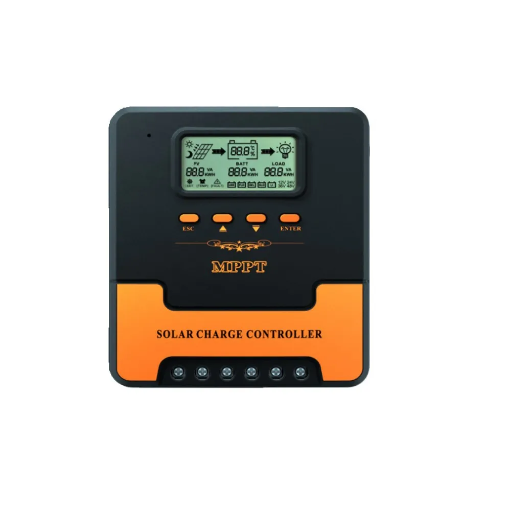 60A 50A 40A 30A 20A 10A 12V 24V Solar Panel Regulator LCD Display MPPT Solar Charger Controller
