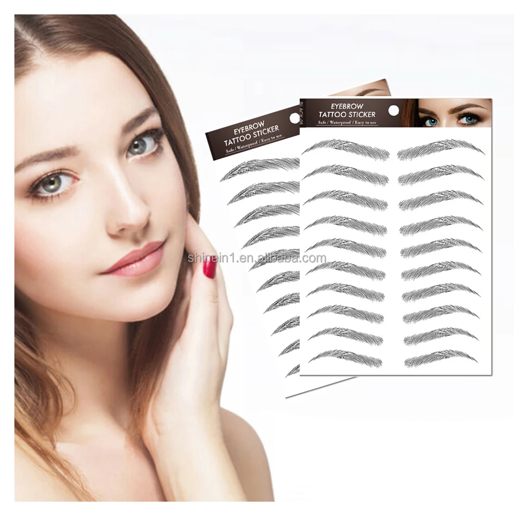 Popular Waterproof Eyebrow Transfers Stickers 3D Hair-Like Temporary Eyebrow Tattoo Stickers