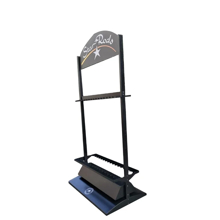 retail store pos fishing pole rod reel metal display stand rack for shop