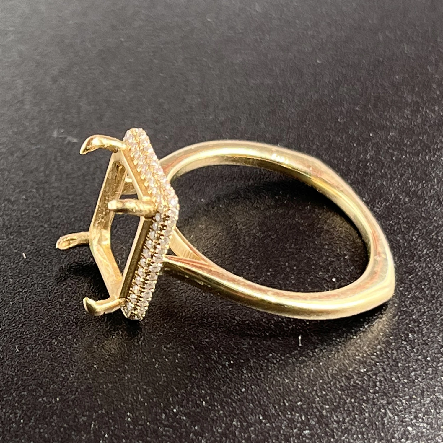 Wholesale 9K/14K/ 18k Solid Gold Semi Mount Ring Setting Without Stones