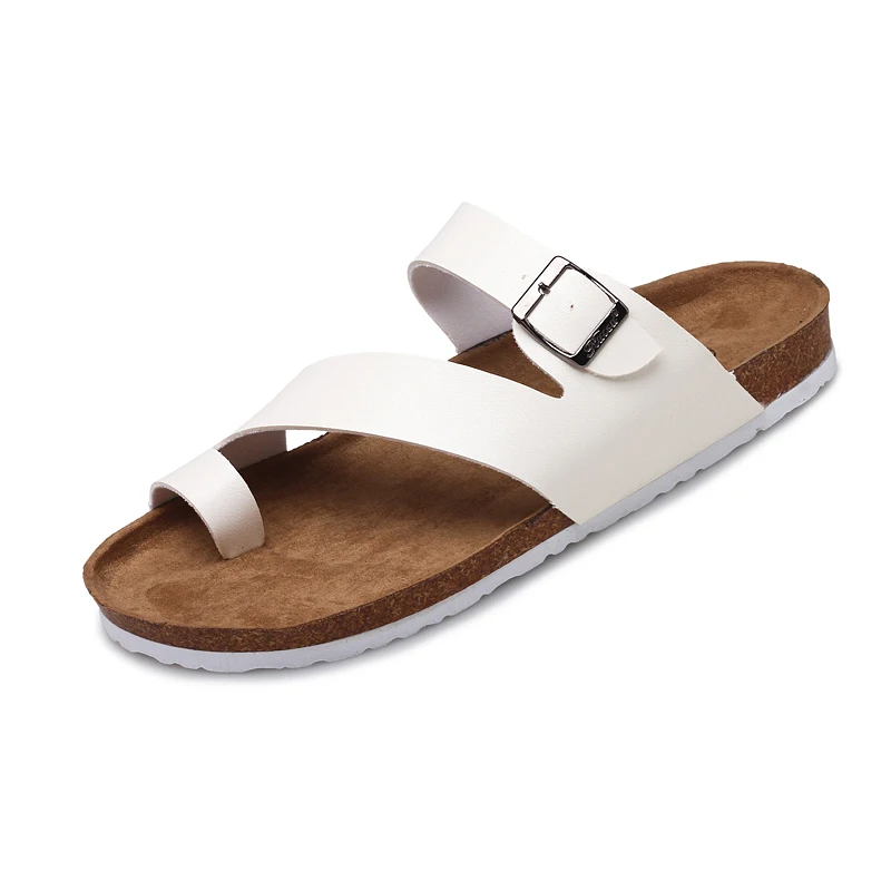 New Women Sandal Cork Fashion Ladies White Slipper Summer Flat Slides Slippers for Women Sandal Shoes