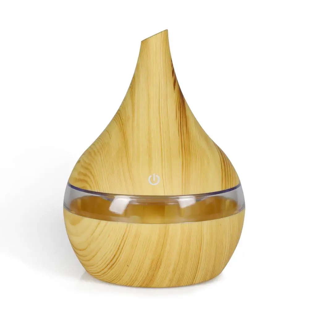 Best Seller 300m Mini Wood Grain Aroma Diffuser  with 7 LED colors usb Humidifier for travel / home / office