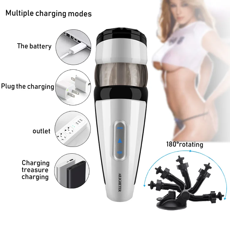 Male Sex toys shop wholesale china supplier hand free male automatic rotation vibrating masturbator for man