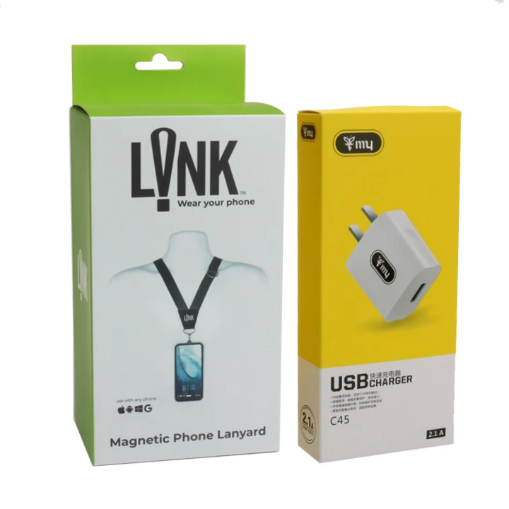 Usb Cable Package Charger Box Logo Consumer Electronics Packaging Printed Cardboard Display Boxes
