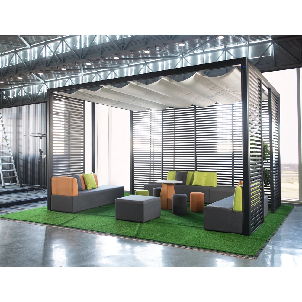 Giardino Pergola Gazebos Pavilion Quick Sunroom Pavilion customized size Buildings Pergolas Roof Gazebo Garden Aluminum Prices