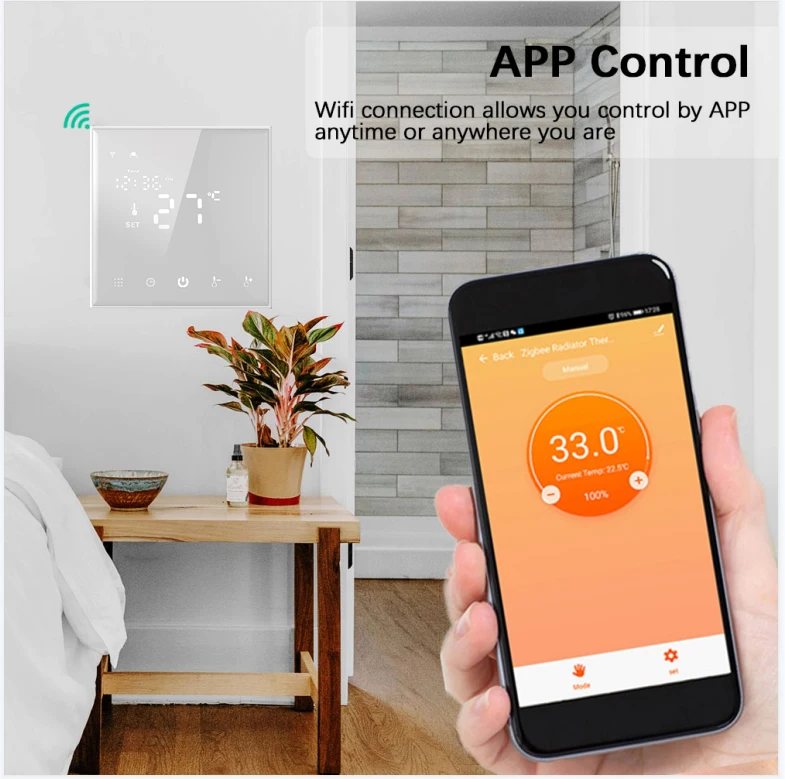 Smart Wifi Home WIFI Programmable  Led Floor Heating Control Gas Boiler PC New Design Boiler