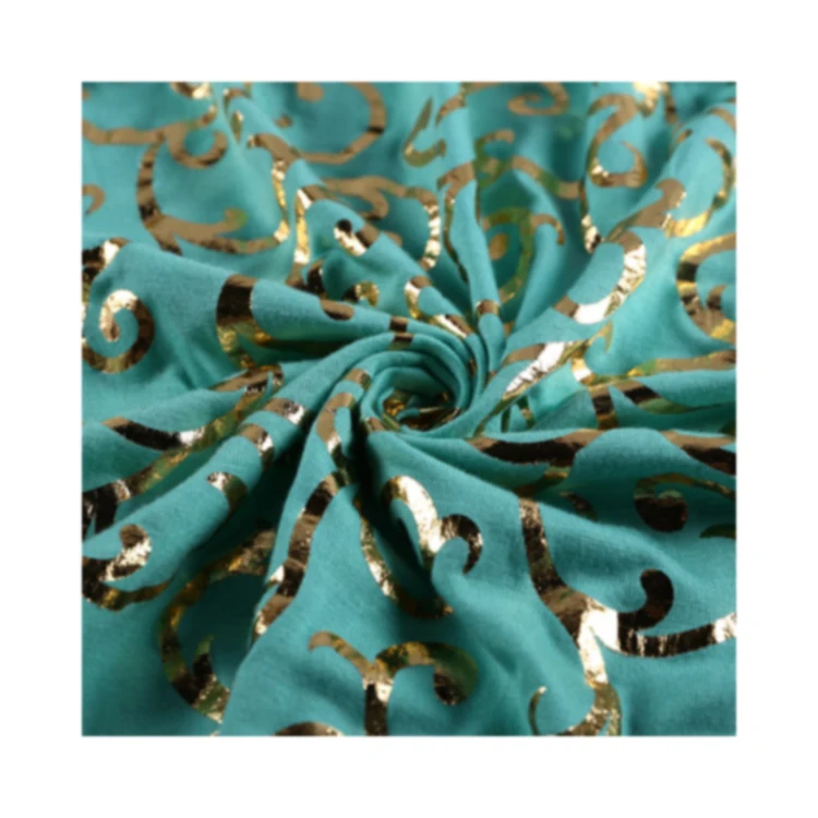 
Shaoxing viscose elastic single jersey gilding fabric 