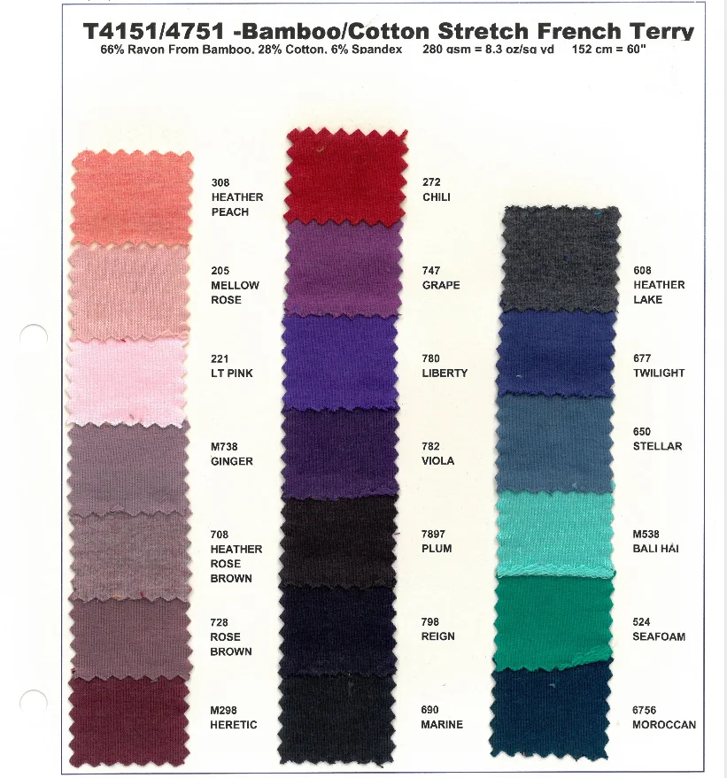 
bamboo cotton spandex jersey 