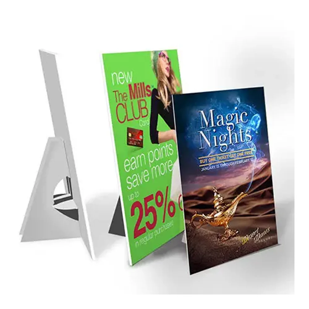 Versatile PVC Hard Board Portable Easel Back Sign for Store Table Display