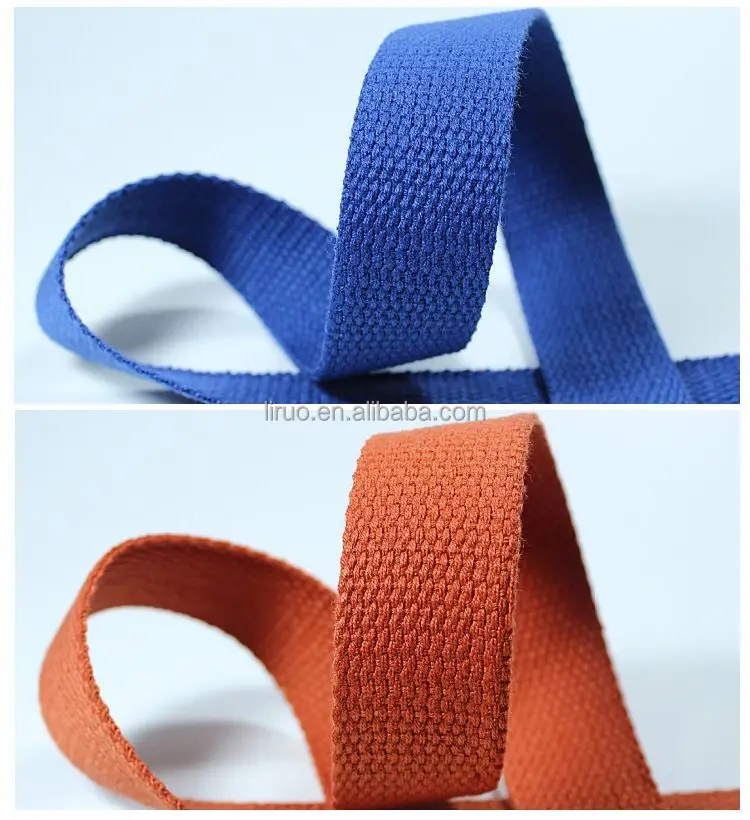 Heavy duty Colorful Woven polycotton Webbing for Bag Strap yoga belt