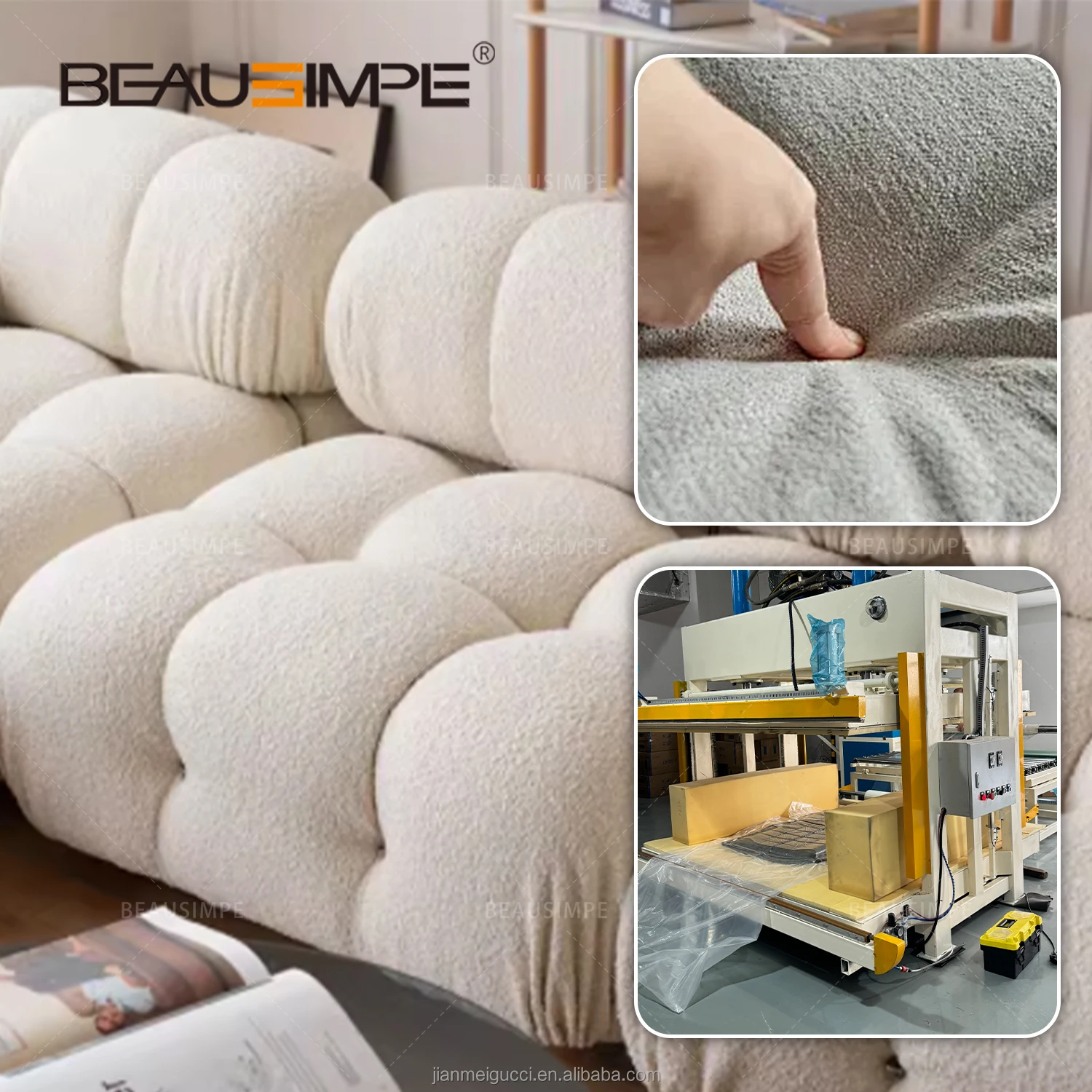 Compression-packaged Vacuum Al Drop Ship Products Furniture Double Cloud Couch Chameleon Folding  Fluffy Compression Sofa
