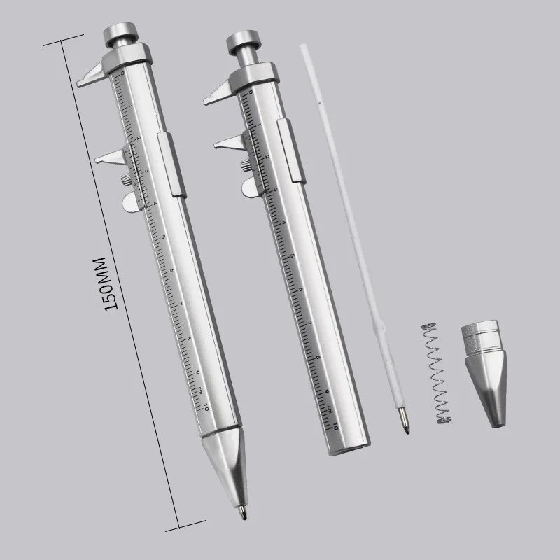 Custom 0-100MM Calipers Plastic Vernier Caliper Tool Ballpoint Pen Caliper Multifunction Pen School Gifts Roller Ball Pen