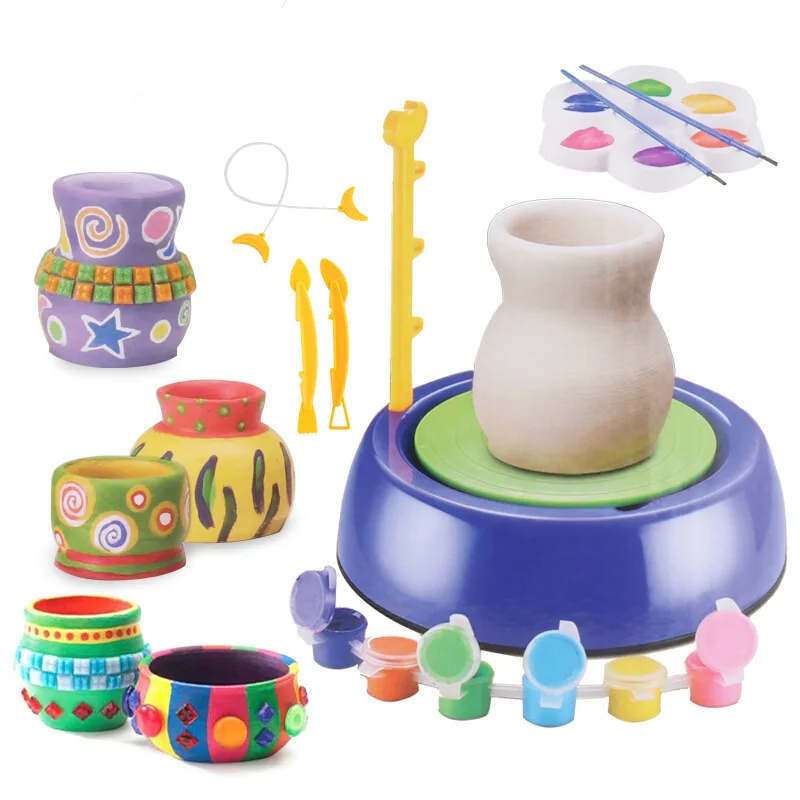 Cheap pottery wheel tools educational creative games children toys Air Dry Sculpting Clay and Craft Paint art kit for Kids diy