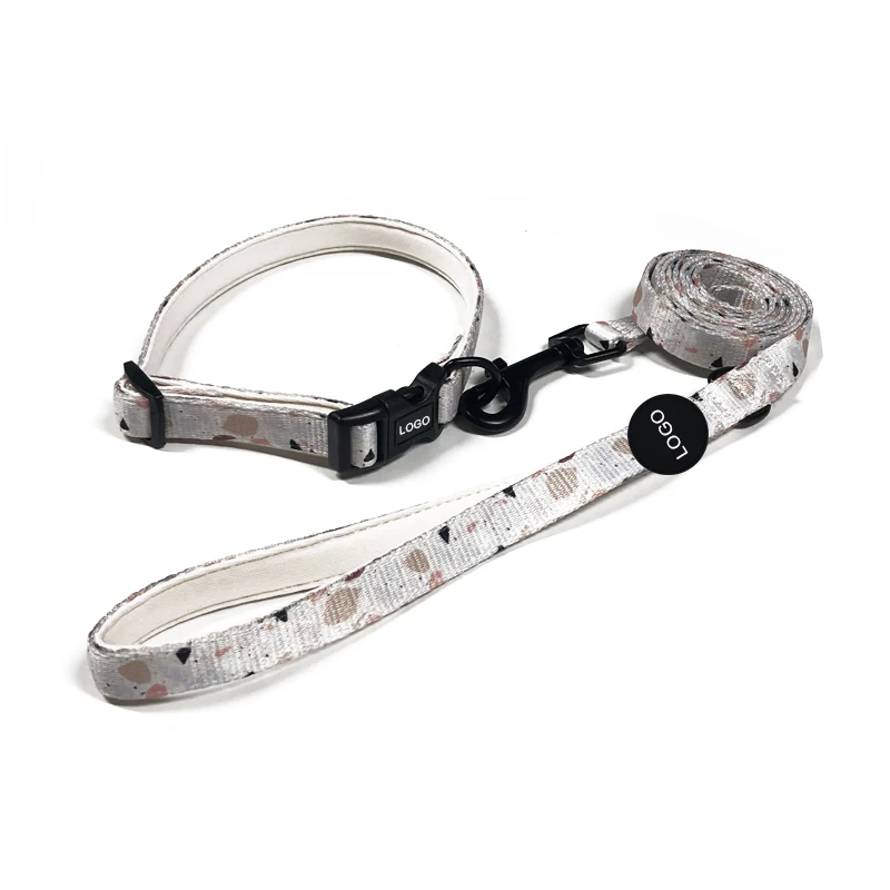 OEM custom dog collar wholesale neoprene leashes designer dog lead collar set collar leash set