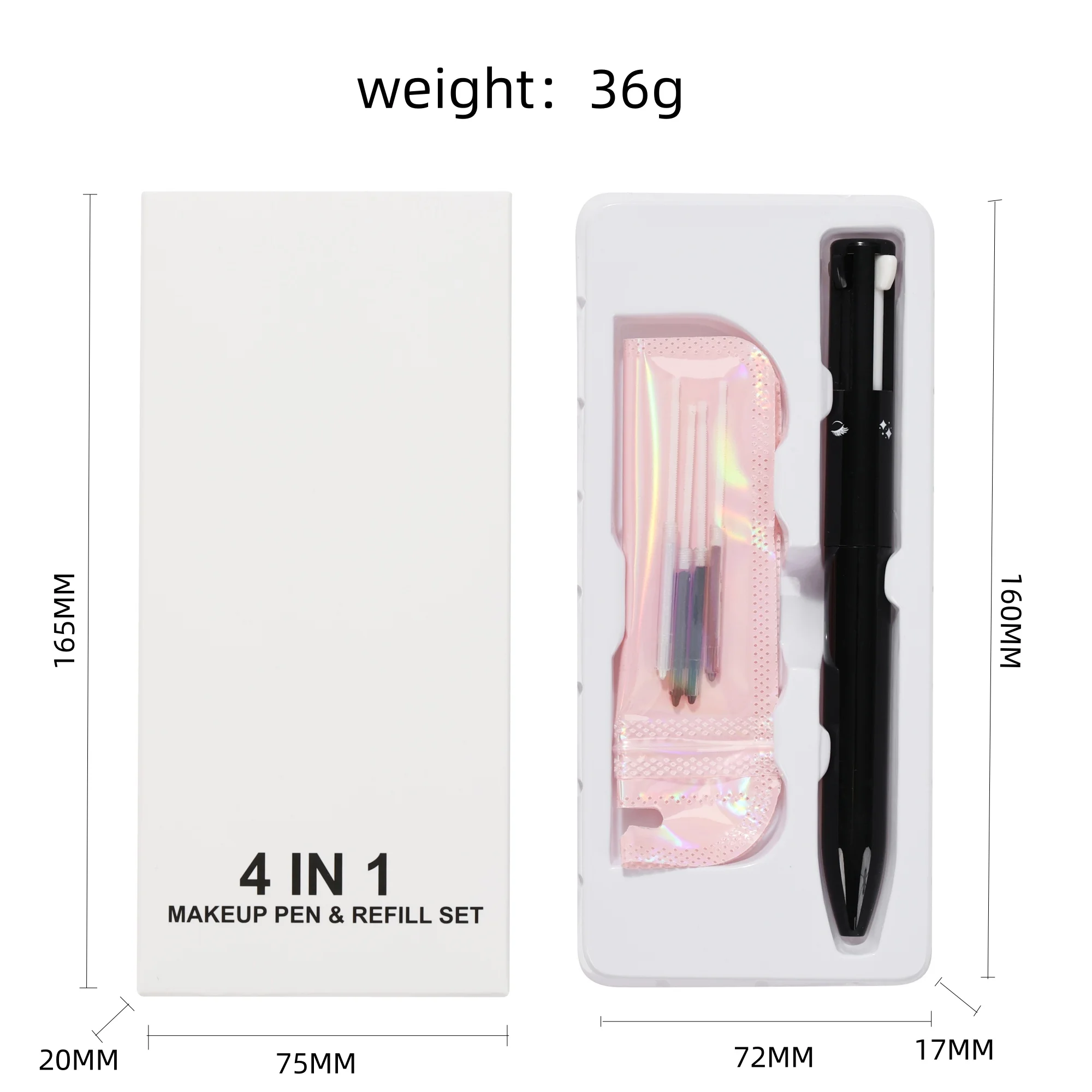 Professional Makeup Cosmetic Multifunction Touch up 4 in 1 Makeup Pen  Simple Eyebrow Pencil Easy Brow Contouring Pen