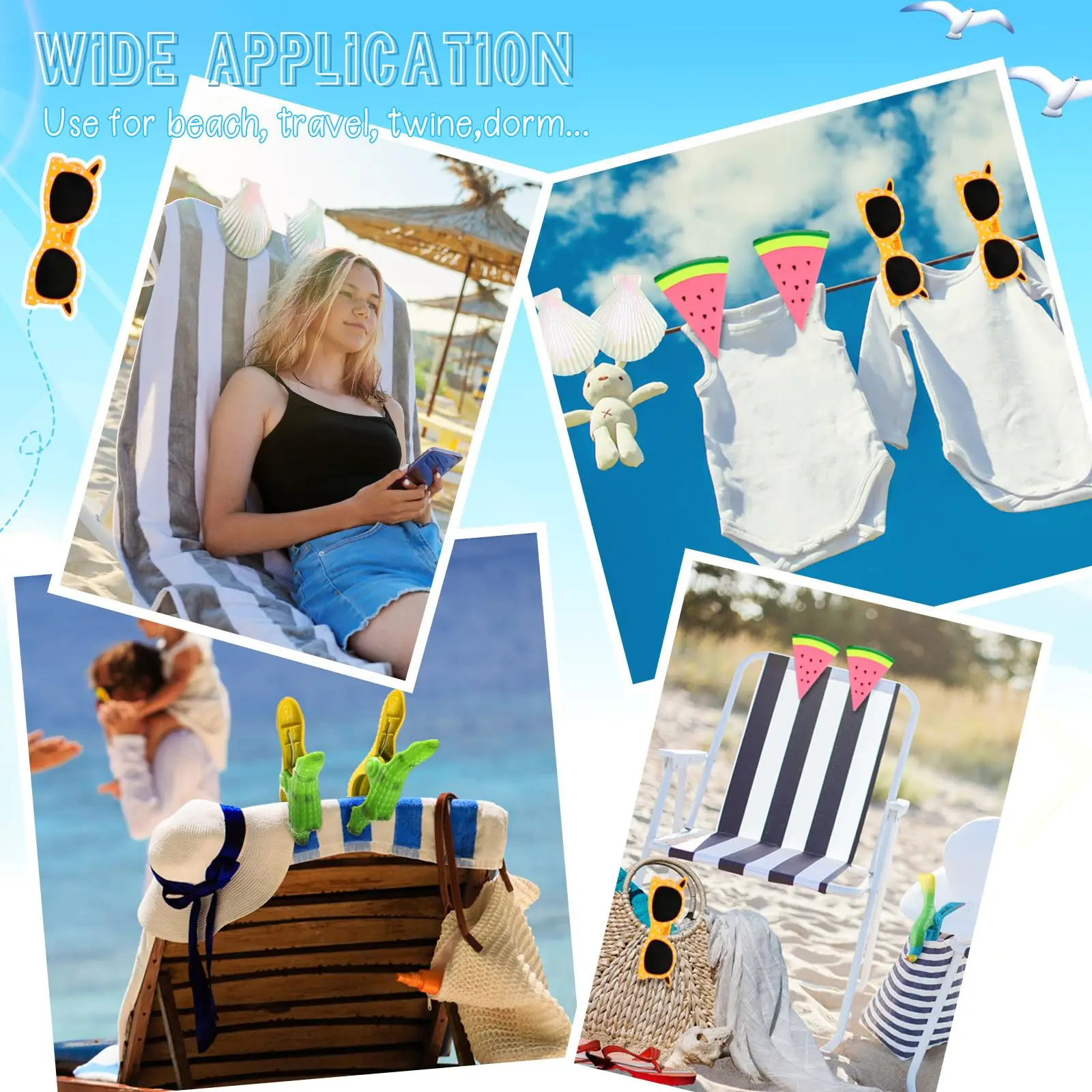ABS Jumbo Size Plastic Pool Windproof Beach Chair Towel Peg Clip Beach Chair Towel Clips