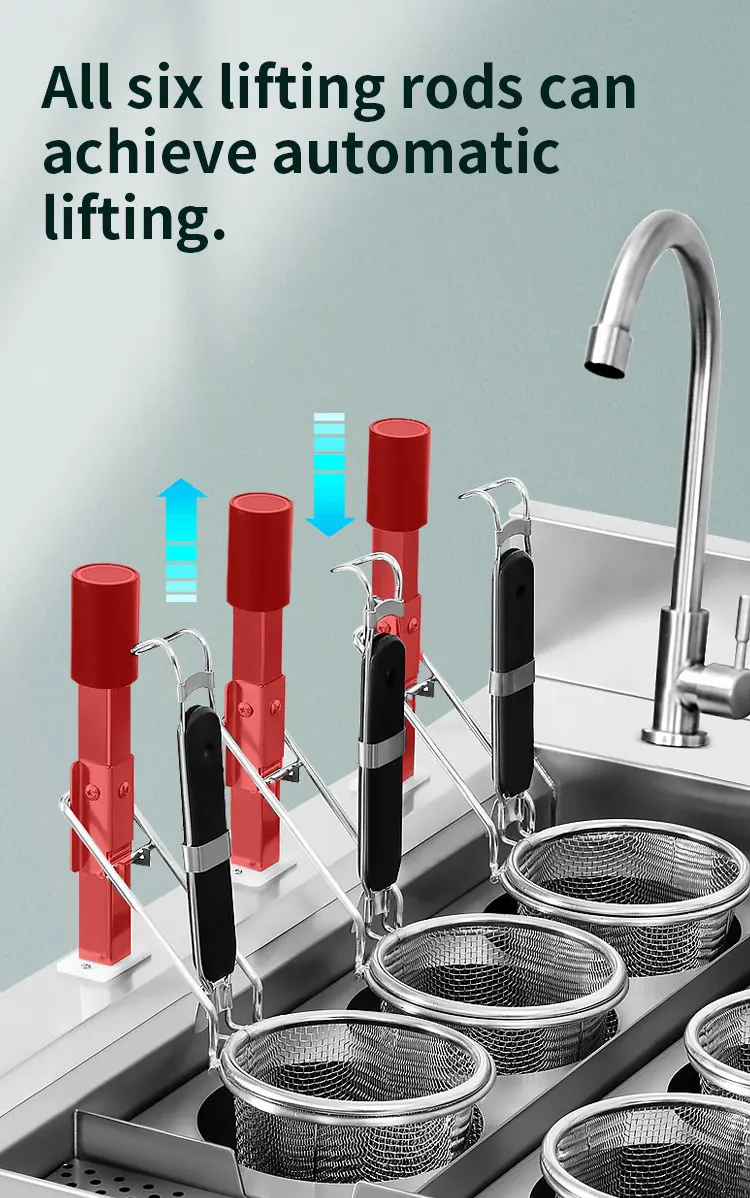 Commercial automatic lift 6 baskets noodle cooker electric noodle boiler noodle cooking machine For Kitchen Equipment