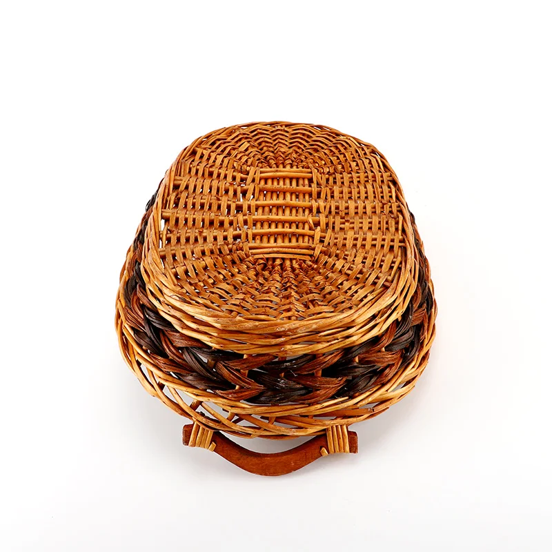 Wholesale Willow Wicker Original brown Italian Plate Food Fruit Storage Baskets for Home Outdoor