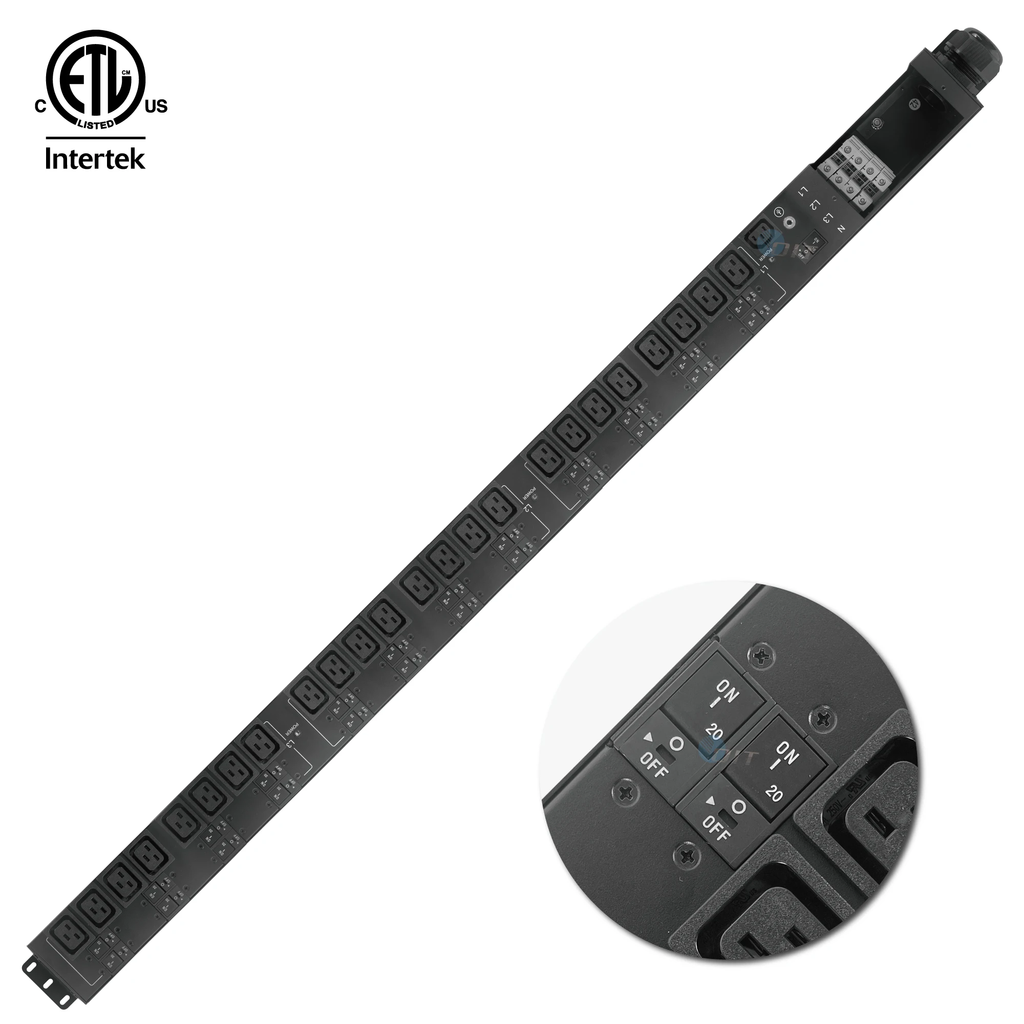 Oit Etl 3phase 125a 415v/240v Pdu 24ports C19 High Power Pdu Rack Mount