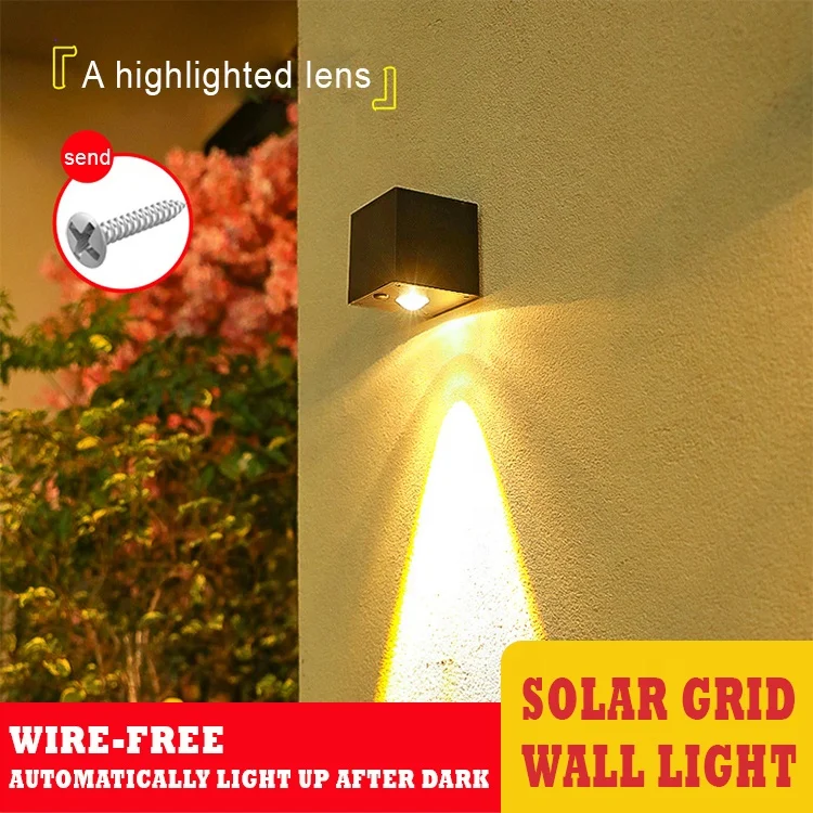 Howlighting Outdoor Court Garden Wall Railing Decorative Lamp House Balcony Terrace Atmosphere Lamp Wall Washer Solar Wall Lamp