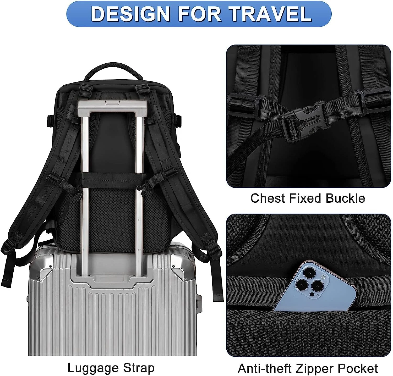 Custom Unisex Waterproof Large Sports Travel Luggage Laptop Backpack Airline Approved