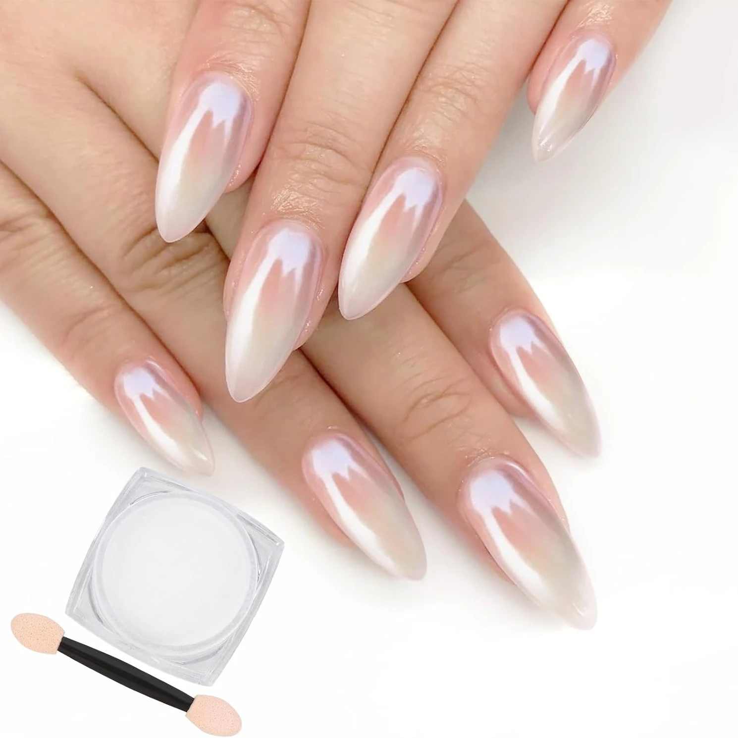 High Brightness Pearl White Chrome Nail Powder Mirror Powder Nail Pigment Powder White