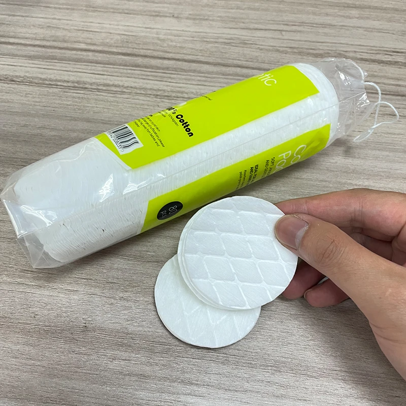 Hot Selling Round 80/100/120 Pieces Embossing Cotton Pads Facial Disposable Makeup Remover Pads Pure Cotton