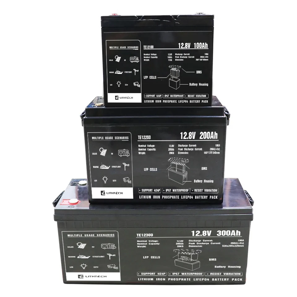 Hot Selling LITHTECH lifepo4 battery 12v 24v 48v 6Ah 10ah 12ah 18ah golf cart batteries power station