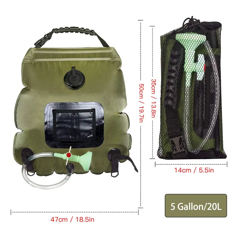 20L Outdoor Portable Ultralight Camping Shower Water Pool Solar Shower Solar Heating Bag Hot Water Supply Sun Energy shower bag